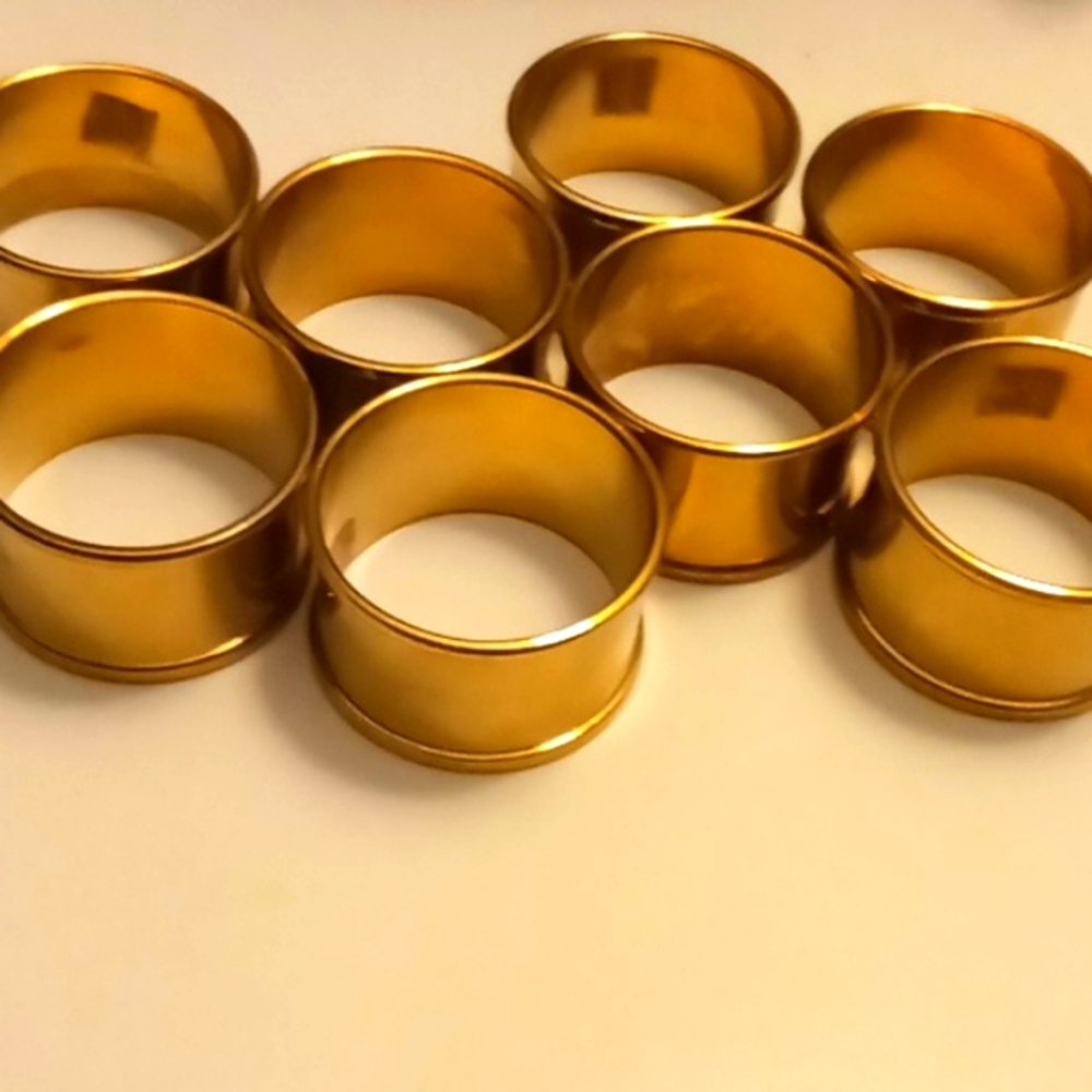 Brass Napkin Ring Holders, Set of 8